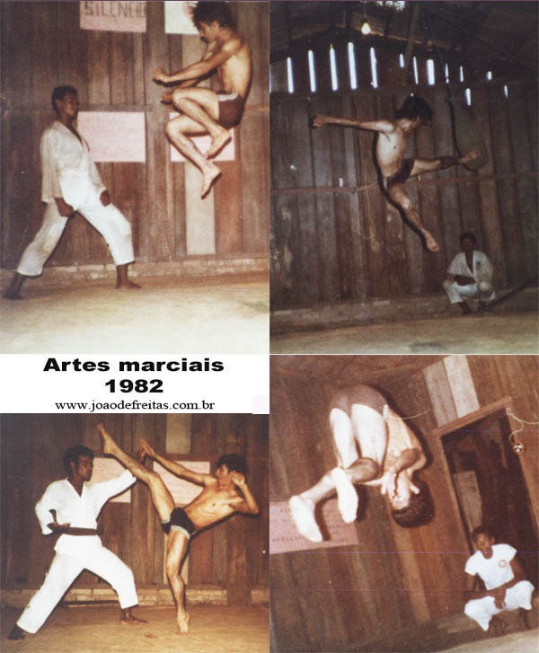 João de Freitas treinando artes marciais em 1982