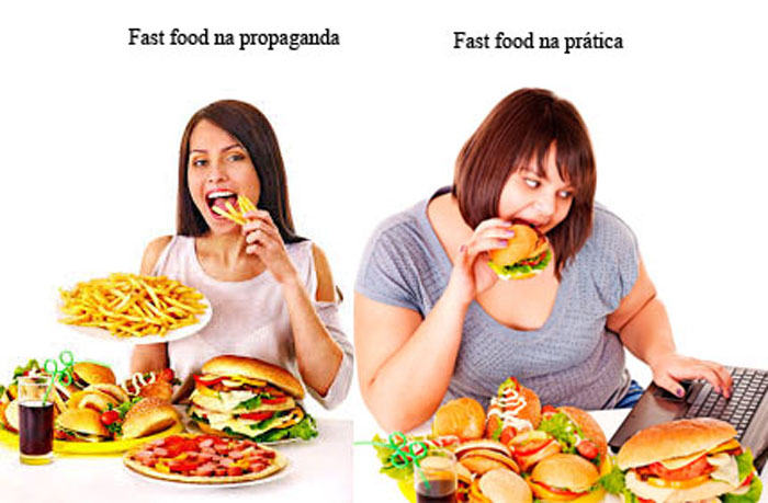 Fast food na propaganda e fast food na prtica