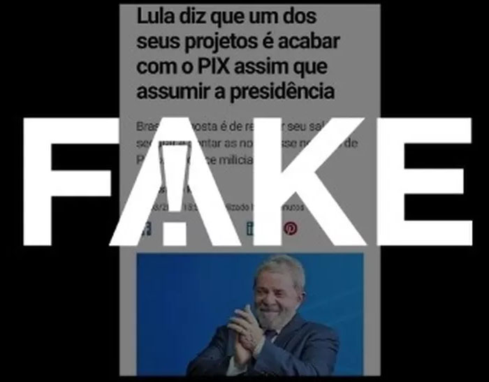  #FAKE que g1 publicou reportagem afirmando que Lula pretende acabar com o PIX se assumir a Presidncia em 2022